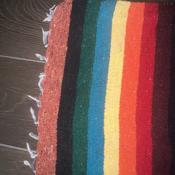 Woven Mexican Diamond Thick boho Blanket Rug Colorful Aztec 80x46" 203x116cm - Picture 10 of 16